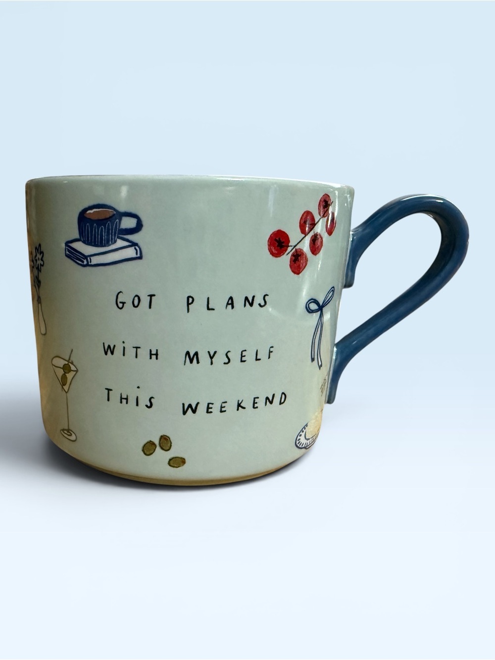 Anthropologie  - Artist Hollie Startup “Got Plans with Myself” Stoneware Mug